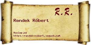 Rendek Róbert névjegykártya